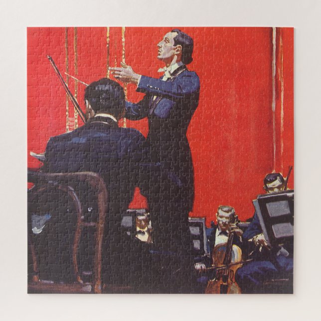 Vintage Music, Conducting an Orchestra Jigsaw Puzzle (Vertical)