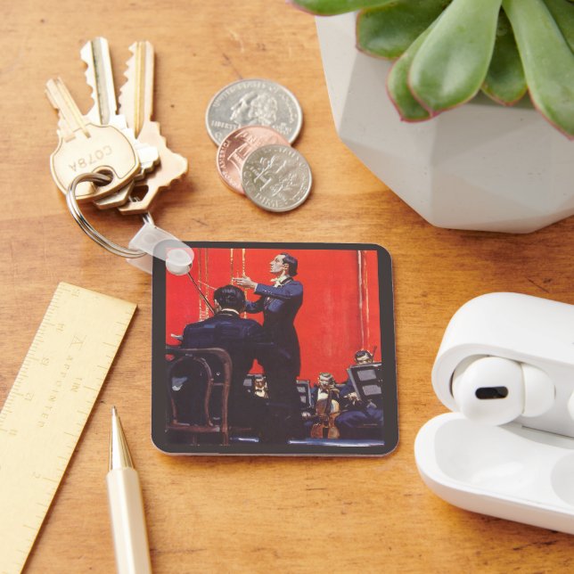 Vintage Music, Conducting an Orchestra Key Ring (Desk)