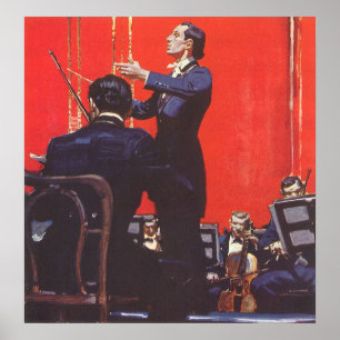 Vintage Music, Conducting an Orchestra Poster
