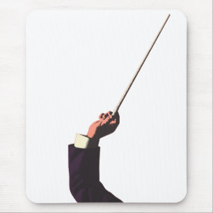 Vintage Music, Conductor's Hand Holding a Baton Mouse Pad