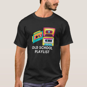 Vintage Music Dj 80s 90s Old School Playlist Casse T-Shirt