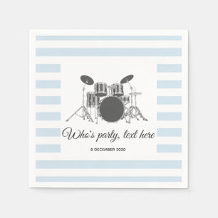 vintage,  music, drum set, Cocktail Paper Napkins