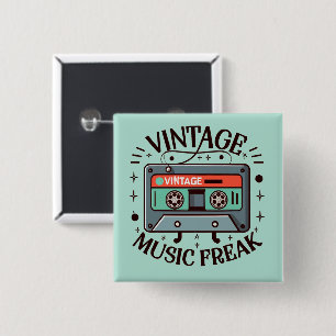Vintage Music Freak 15 Cm Square Badge
