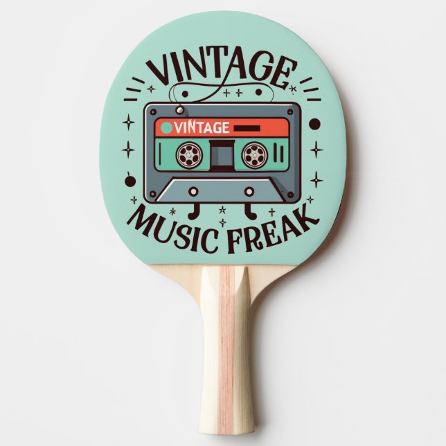Vintage Music Freak Ping Pong Paddle (Front)