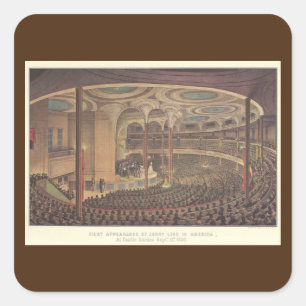 Vintage Music, Jenny Lind, Swedish Opera Singer Square Sticker