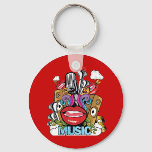 Vintage Music Key Ring