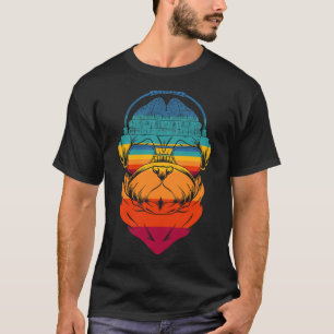 Vintage Music Loving, Headphone Wearing, Disc Jock T-Shirt