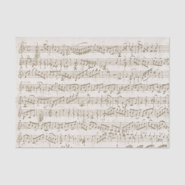 Vintage Music Neutral Beige Decoupage Song Tissue Paper (Front)