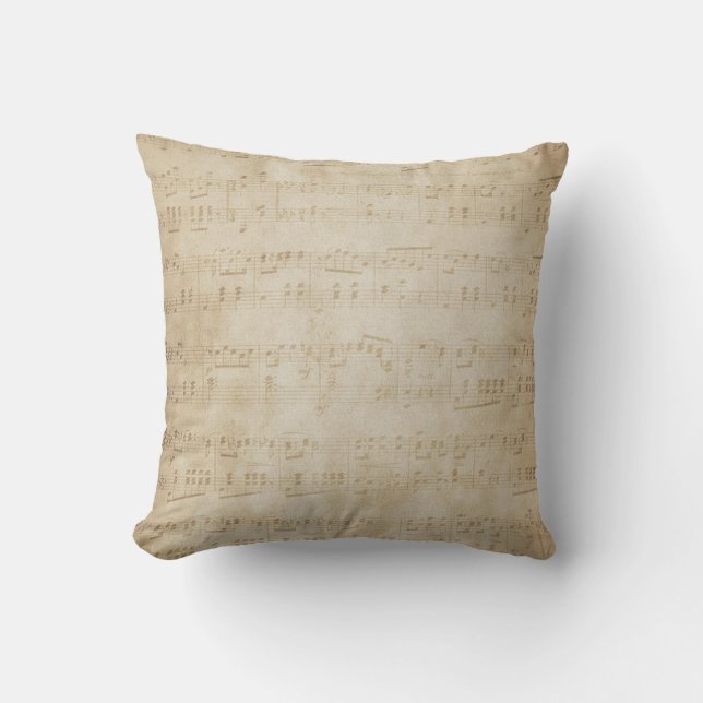 Vintage Music Note Cushion (Front)