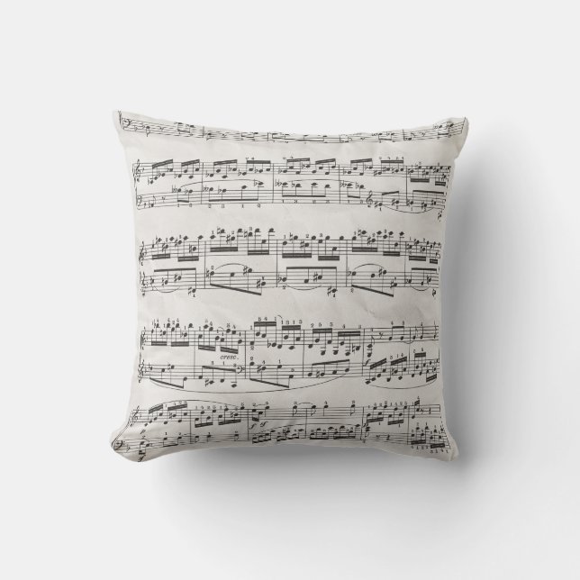 Vintage Music note  Cushion (Front)