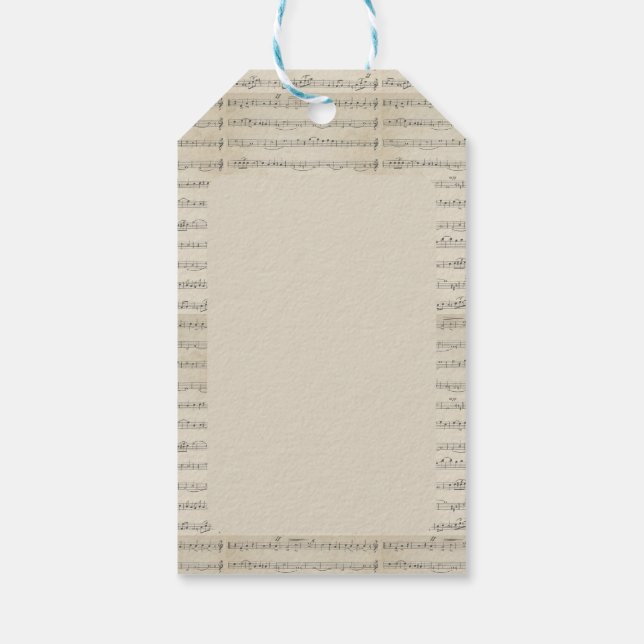 Vintage Music Note  Gift Tags (Back)