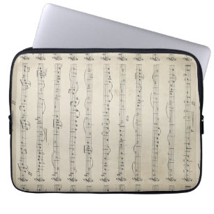 Vintage Music Note  Laptop Sleeve