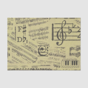 Vintage Music Note Pattern Musician Tissue Paper