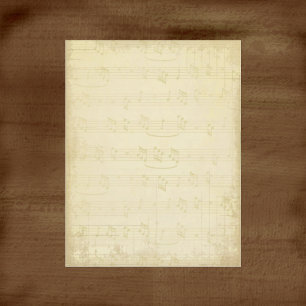 Vintage Music Notes Scrapbook Paper