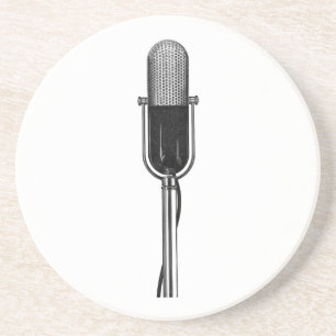 Vintage Music, Old Fashioned Retro Microphone Coaster