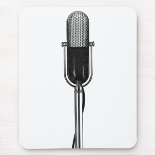 Vintage Music, Old Fashioned Retro Microphone Mouse Pad