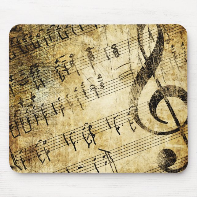 Vintage Music Partiture Mouse Pad (Front)
