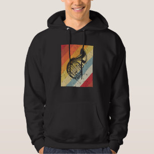 Vintage Music Retro French Horn Hoodie