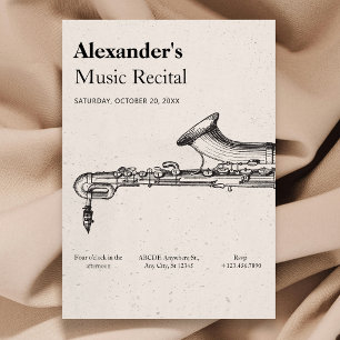 Vintage Music Saxophone Invitation