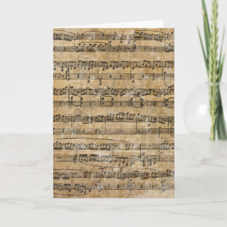 Vintage Music Sheet Card