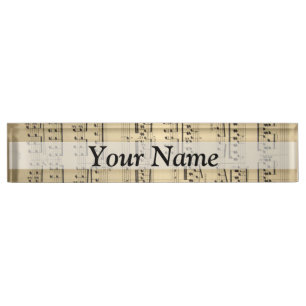 Vintage Music Sheet Nameplate