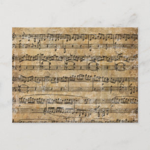 Vintage Music Sheet Postcard