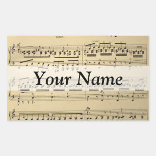 Vintage Music Sheet Rectangular Sticker