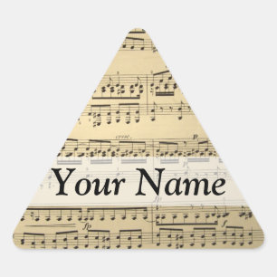 Vintage Music Sheet Triangle Sticker