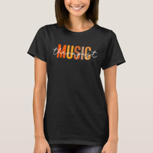 Vintage Music Therapist Fall Vibes Autumn Thanksgi T-Shirt