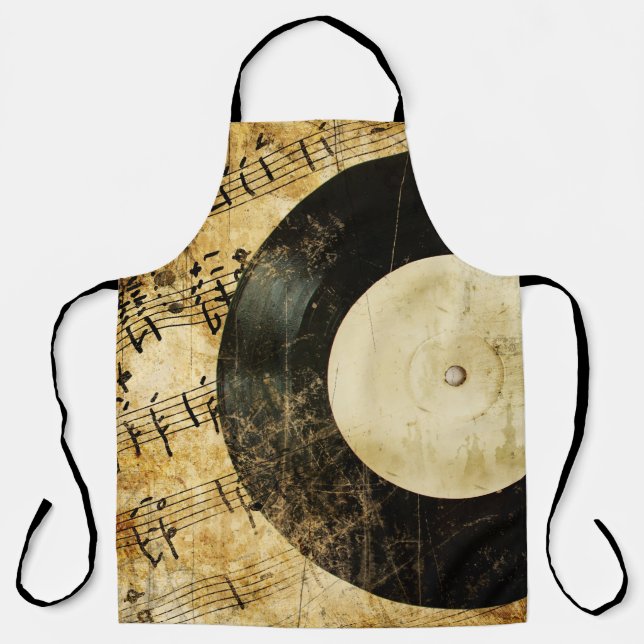 vintage musical background apron (Front)