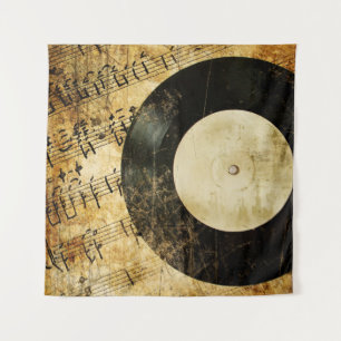 vintage musical background tapestry