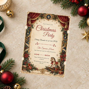 Vintage Musical Christmas Party Invitation