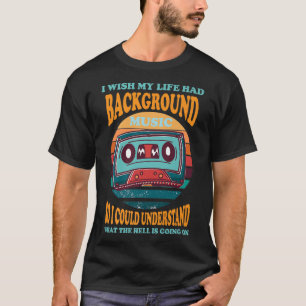 Vintage musical instrument notes stereo band retro T-Shirt
