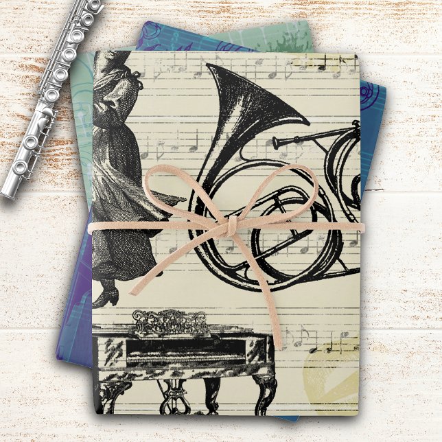 Vintage Musical Instruments Wrapping Paper Sheet (Creator Uploaded)