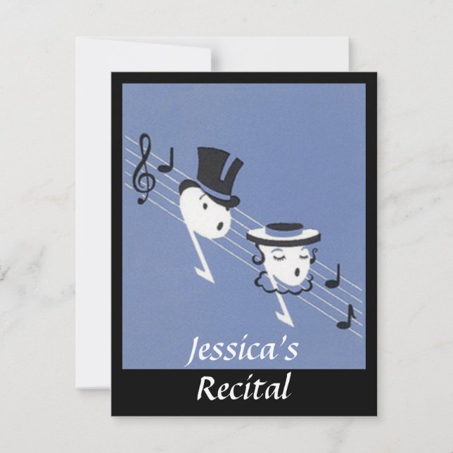 Vintage Musical Notes Choir Caroling INVITATION (Front)