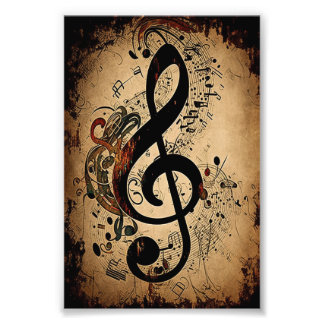 Vintage Musical Notes Photo Print