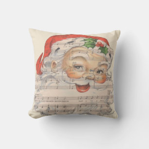 Vintage Musical Santa Claus Cushion