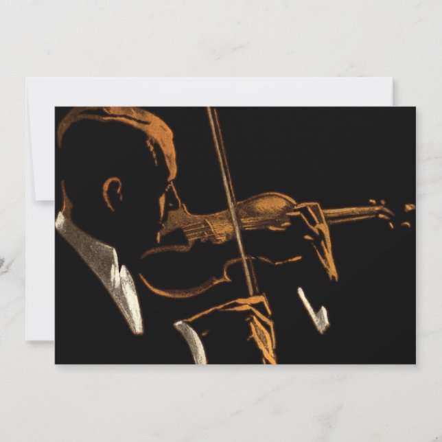 Vintage Musician, Violinist Playing Violin Music (Front)