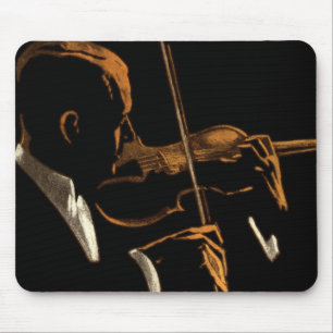 Vintage Musician, Violinist Playing Violin Music Mouse Pad
