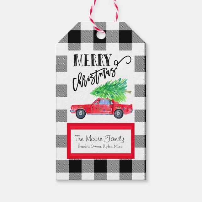 Vintage Mustang Christmas Gift Tag (Front)