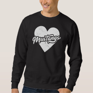 Vintage Mustangs School Spirit Go Mustangs Pride L Sweatshirt