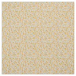 Vintage Mustard Floral & Charcoal Retro Ditsy Fabric