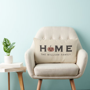 Vintage Muted Clay Pumpkin HOME Personalised Name Lumbar Cushion