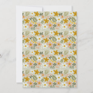 Vintage Muted Floral Botanical Seamless Pattern Invitation