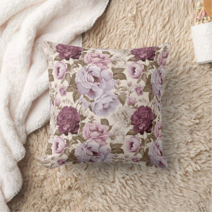 Vintage muted floral design cushion