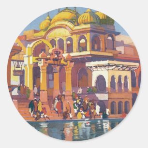 Vintage Muttra Mathura India Classic Round Sticker