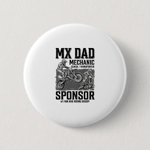 Vintage MX Dad Motocross Riding Buddy Shirt Design 6 Cm Round Badge