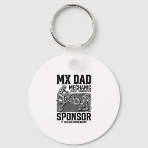 Vintage MX Dad Motocross Riding Buddy Shirt Design Key Ring