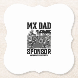 Vintage MX Dad Motocross Riding Buddy Shirt Design Paper Coaster