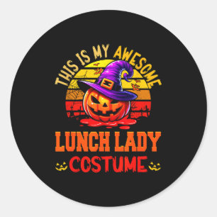 Vintage My Awesome Lunch Lady Costume Witch Carved Classic Round Sticker